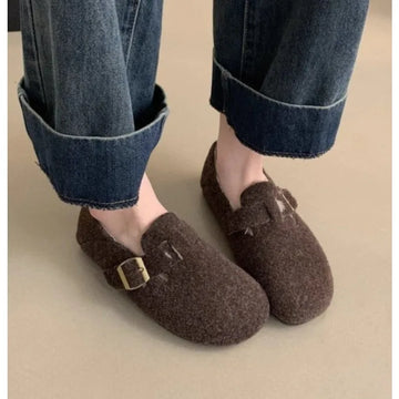 Xajzpa Winter Shoes Women Round Toe Slip-on Female Footwear Loafers Fur Casual Sneaker Autumn Modis Slip on Dress Moccasin New Fall